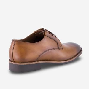 Brown Burnished Laceup Derby Shoes With  our designers